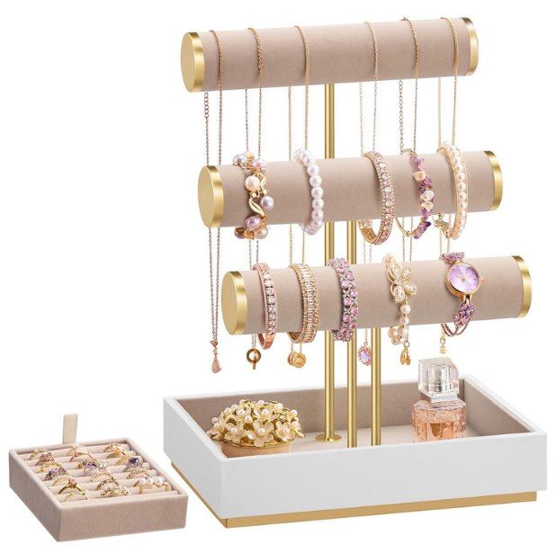💍 SONGMICS Schmuckständer mit 3 Ebenen & Ringhalter für 12,34€ (statt 19€)