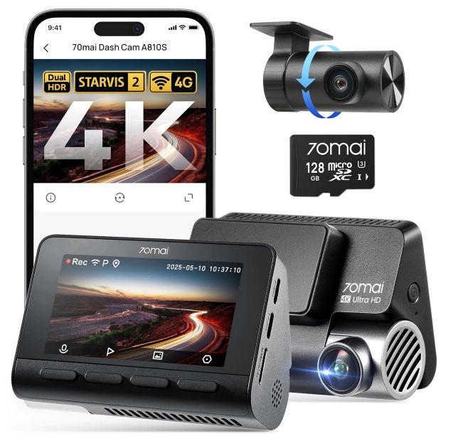 🚗 70mai 4K+1080P Dashcam mit STARVIS 2 & 128GB Karte für 179,99€ (statt 208€)