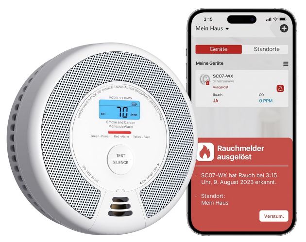 🔥 X Sense SC07 WX WLAN Rauch  & Kohlenmonoxidmelder für 30€ (statt 40€)