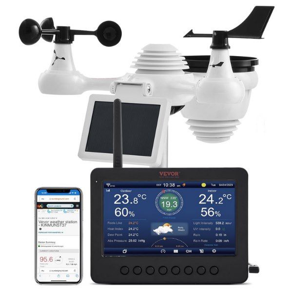 🌡️ VEVOR 7in1 WLAN Wetterstation mit 7 Zoll Display für 87,26€ (statt 116€)