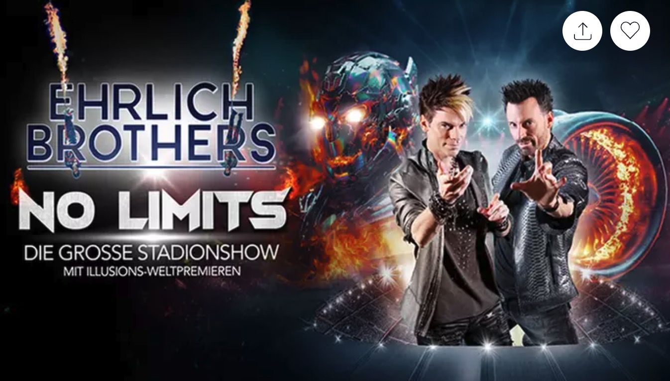 🧙 Ehrlich Brothers Tickets für No Limits Stadionshow in Frankfurt ➡️ ab 22,49€ (statt 50€)