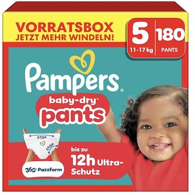 180x Pampers Baby-Dry Pants in Größe 5 (11-17 kg) für 44,19€ (statt 62€)
