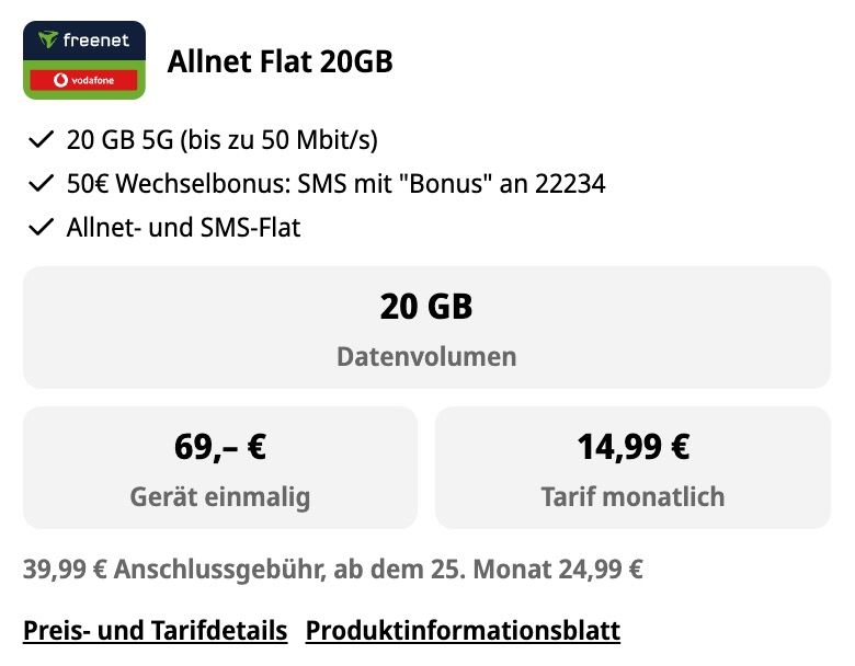 🧨 Samsung Galaxy A57 + Galaxy Tab A9 für 69€ ➡️ Vodafone Allnet 20GB für 14,99€ mtl. 🔥 eff. 123€ Gewinn