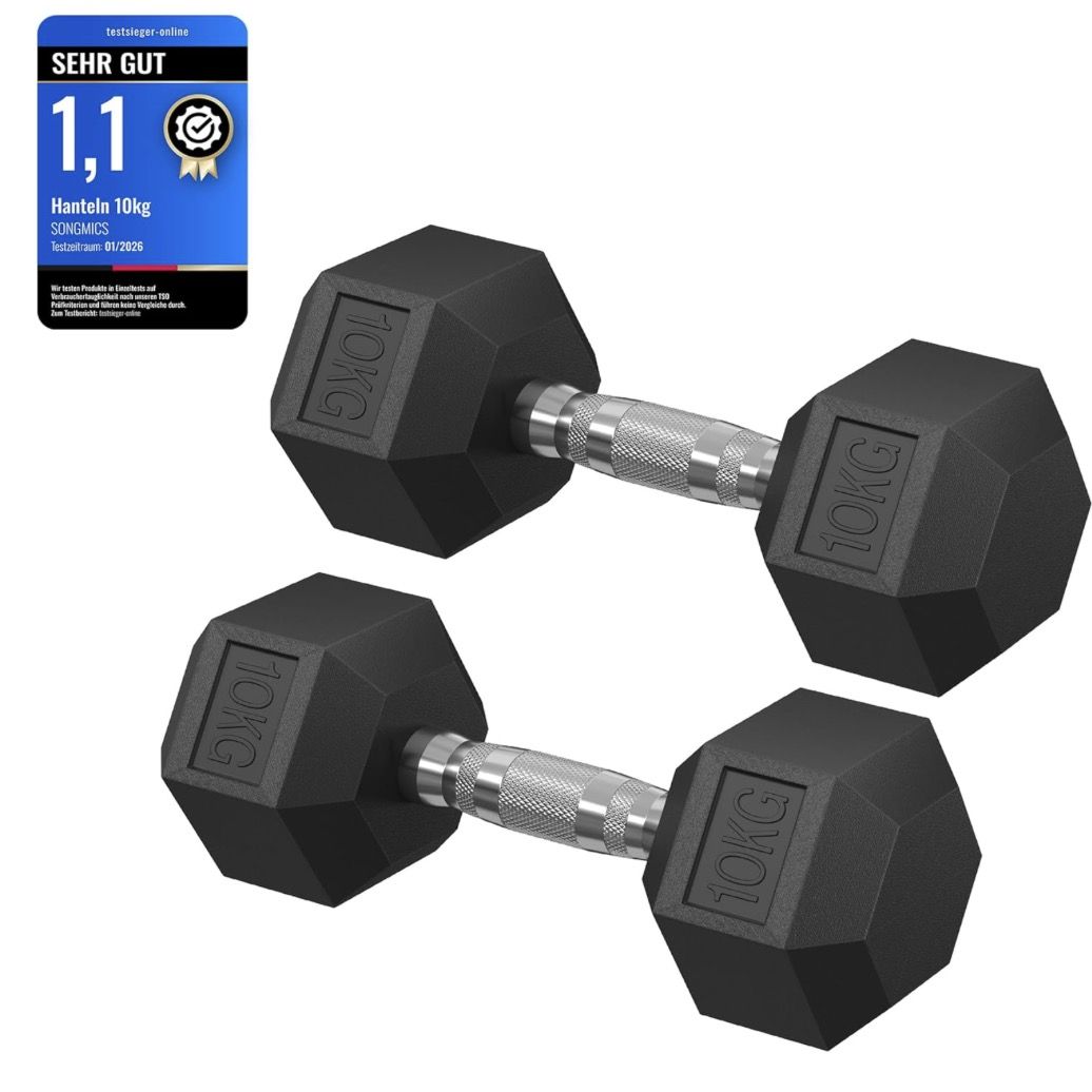 🏋🏻‍♀️ 2x 10kg SONGMICS Hantelset für 39€ (statt 55€)