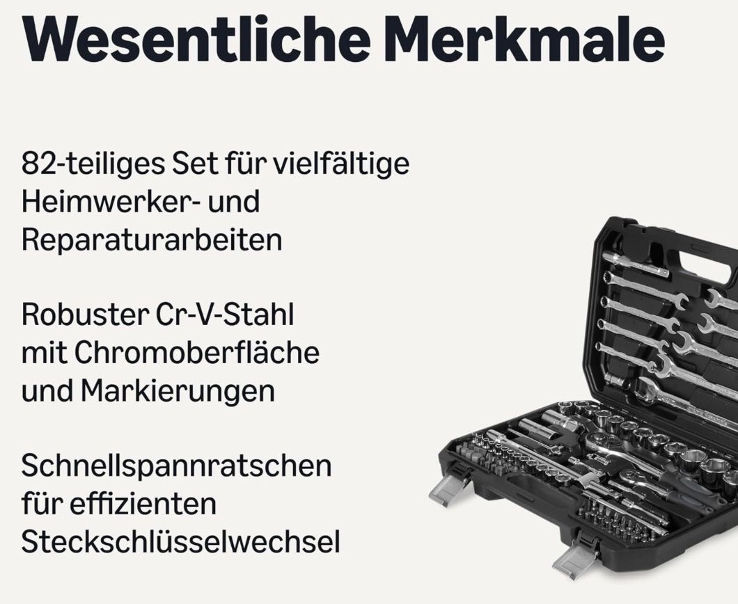 🛠️ Amazon Basics 82-tlg. Steckschlüsselsatz für 45,55€ (statt 54€) 🛠️ Amazon Basics 82 tlg. Steckschlüsselsatz für 45,55€ (statt 54€)