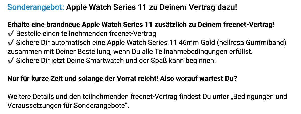 🍏⌚ Apple Watch 11 mit Telekom Allnet-Flat 50GB 🧨 für 29,95€ mtl. ➕ 300€ Bonus 🍏⌚ Apple Watch 11 mit Telekom Allnet Flat 50GB 🧨 für 29,95€ mtl. ➕ 300€ Bonus