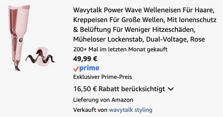 👩🏻🦰 Wavytalk Power Wave Welleneisen für 49,99€ (statt 88€) 👩🏻🦰 Wavytalk Power Wave Welleneisen für 49,99€ (statt 88€)