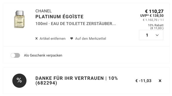 🌸 CHANEL Égoiste Platinum Herren Eau de Toilette 100ml ➡️ für 99,24€ (statt 133€) 🌸 CHANEL Égoiste Platinum Herren Eau de Toilette 100ml ➡️ für 99,24€ (statt 133€)