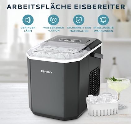 🌬️🧊 EUHOMY Eiswürfelmaschine mit 9 Würfel in 6 Min. für 69,99€ (statt 90€)