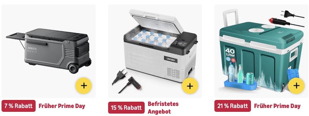 🚐 Amazon: Kühlboxen im frühen Prime Day Sale z.B. 95L Kompressor Kühlbox für 484€ (statt 569€) 🚐 Amazon: Kühlboxen im frühen Prime Day Sale z.B. 95L Kompressor Kühlbox für 484€ (statt 569€)