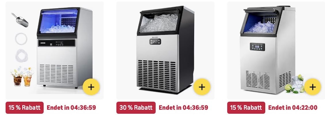 🥵🧊☺️ Amazon: Eiswürfelmaschinen im Prime Day Sale z.B. Gewerbliche Eiswürfelmaschine für 245€ (statt 350€)