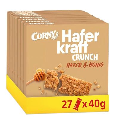 ➡️ 27er Pack Corny Haferkraft Crunch Haferriegel mit Honig je 40g ab 10,38€ (statt 22€)