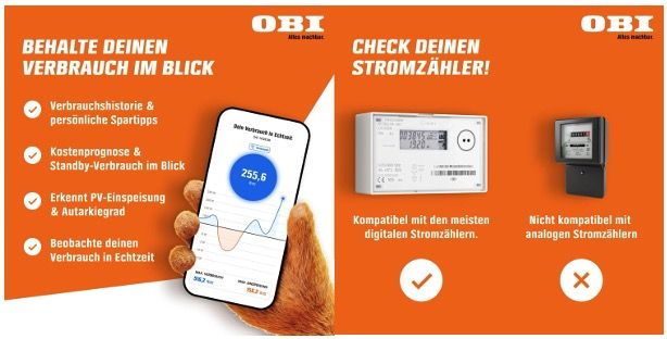 🏠 OBI Energy Tracker: smartes Auslesen & Echtzeit Stromdaten ➡️ für 29,99€ (statt 60€)