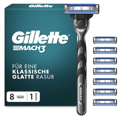 🪒 Gillette Mach3 Herren Rasierer mit 8 Rasierklingen für 16,14€ (statt 19€)