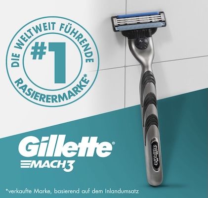 🪒 Gillette Mach3 Herren Rasierer mit 8 Rasierklingen für 16,14€ (statt 19€)
