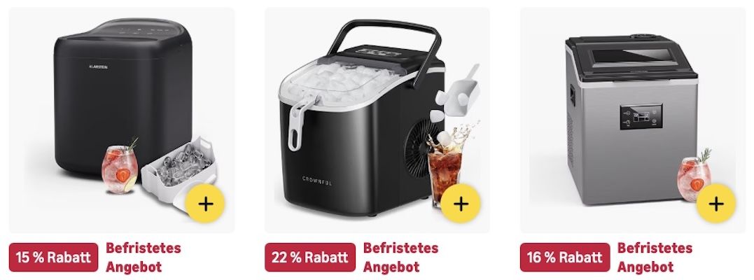 🥵🧊☺️ Amazon: Eiswürfelmaschinen Big Summer Sale z.B. Taurus Eiswürfelmaschine mit 12kg/24h für 130€ (statt 160€) 🥵🧊☺️ Amazon: Eiswürfelmaschinen Big Summer Sale z.B. Taurus Eiswürfelmaschine mit 12kg/24h für 130€ (statt 160€)