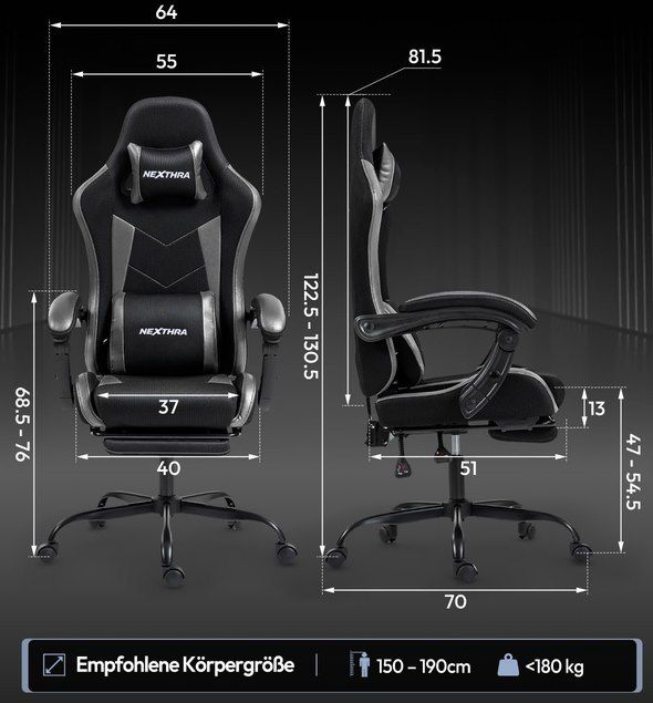 💺 Nexthra ergonom. Gamingstuhl mit Fußstütze ab 59,66€ (statt 120€) - alle Farben 💺 Nexthra ergonom. Gamingstuhl mit Fußstütze ab 59,66€ (statt 120€) alle Farben