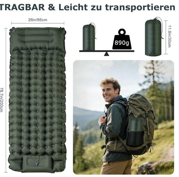 🌬️ Selbstaufblasende Luftmatratze für bis zu 300kg für 24,39€ (statt 29€)