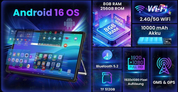 📱 Jumper Z3   15,4 Zoll Tablet mit 8/256GB & 10.000mAh für 299,99€ (statt 360€)