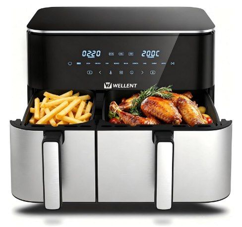 🍗 WELLENT 11L Airfryer mit 2 Kammern (4+7L) für 69,99€ (statt 130€)