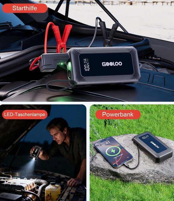 🔋 GOOLOO G7 3000A Starthilfe & Powerbank mit 45W für 47,99€ (statt 60€)