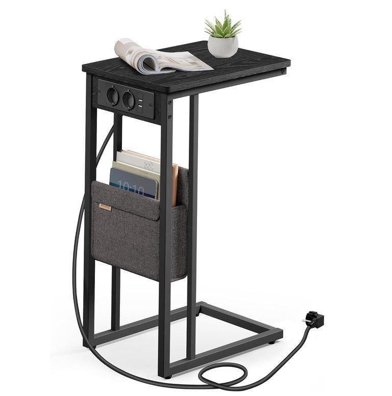 🔌 VASAGLE Beistelltisch C-Form mit 2 Steckdosen + 2 USB Ports für 28,99€ (statt 37€)