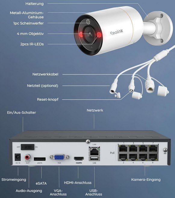 📸 4x Reolink 12MP Überwachungskamera + RLN8-410 PoE NVR für 538,99€ (statt 630€) 📸 4x Reolink 12MP Überwachungskamera + RLN8 410 PoE NVR für 538,99€ (statt 630€)
