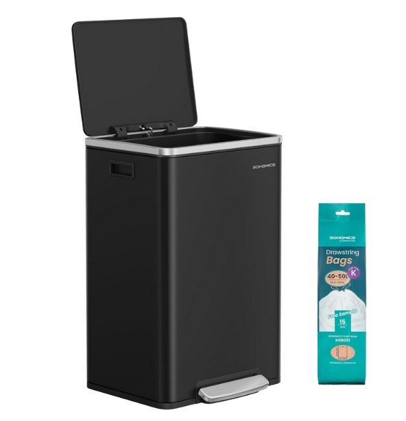 🗑️ SONGMICS Mülleimer (50 L) mit Deckel und Griffen + Müllbeutel für 48,99€ (statt 60€)