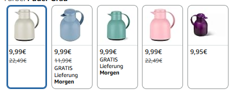 ☕ Emsa Samba Isolierkanne 1 Liter + Quick Press Verschluss für 8,40€ (statt 14€)