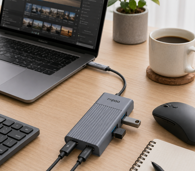 🔌🕸️ Rapoo UCH4013 USB C Hub 4 Ports für 7,99€ (statt 12€)