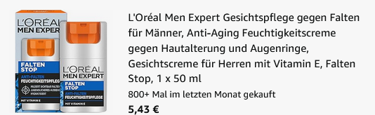 🧴 Loreal Men Expert Falten Stop Gesichtspflege 50 ml ab 5,43€ (statt 11€)