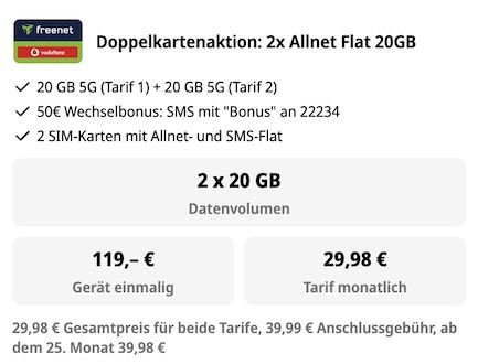 🔥 2 Tarife dabei 📱 Google Pixel 10 Pro XL für 119€ + 2x Vodafone Allnet 20GB für zusammen 29,98€ mtl. 🔥 2 Tarife dabei 📱 Google Pixel 10 Pro XL für 119€ + 2x Vodafone Allnet 20GB für zusammen 29,98€ mtl.