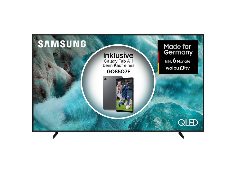 📺  SAMSUNG GQ85Q7F QLED UHD TV 85 Zoll ab 949€ (statt 1.307€) inkl. Gratis Tablet A11