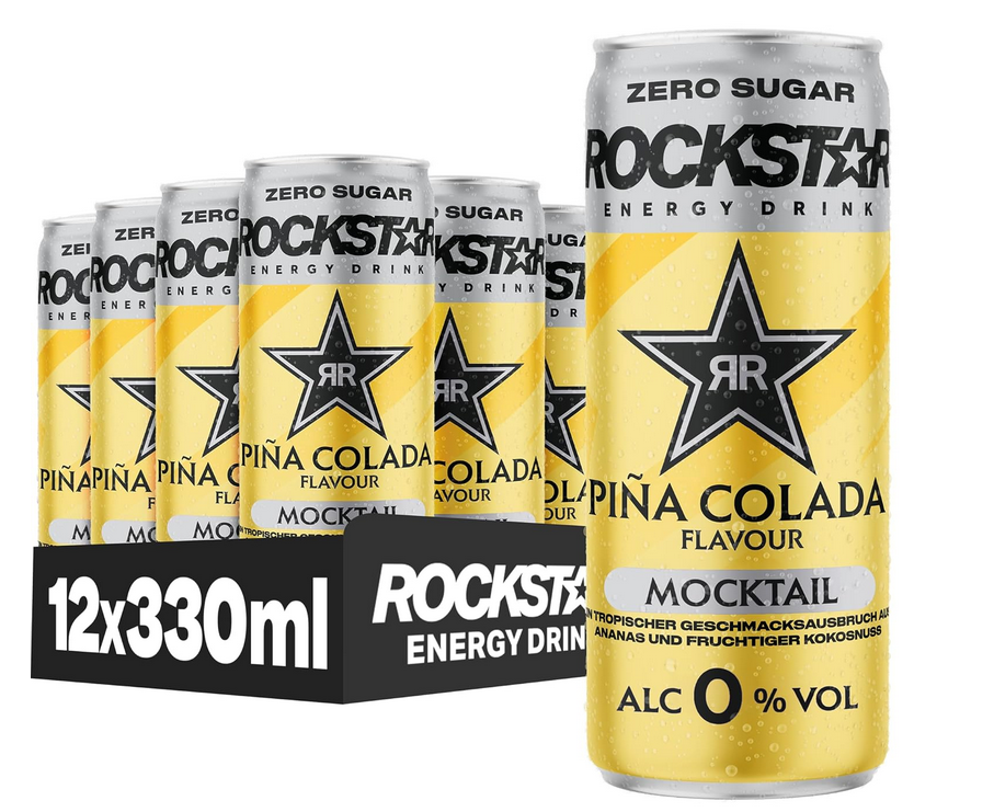 🍹 12x Rockstar Energy Drink Mocktail Piña Colada Zero Sugar o.o% je 330ml ab 11,99€ (statt 16€) 🍹 12x Rockstar Energy Drink Mocktail Piña Colada Zero Sugar o.o% je 330ml ab 11,99€ (statt 16€)