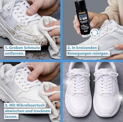 🧽 Kraftprotz Schuhreiniger 🧽 Kraftprotz Schuhreiniger Sneaker mit Bürste, 50 ml ab 4,49€ (statt 8€)