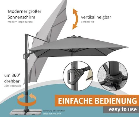 ⛱️ Schneider Ampelschirm Tavo in 400 x 300 cm, 360° drehbar für 455€ (statt 599€) ⛱️ Schneider Ampelschirm Tavo in 400 x 300 cm, 360° drehbar für 455€ (statt 599€)