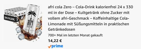 🥤 24x afri cola ohne Zucker (je 330ml) ab 13,36€ (statt 20€) - 0,56€ pro Dose 🥤 24x afri cola ohne Zucker (je 330ml) ab 13,36€ (statt 20€) 0,56€ pro Dose