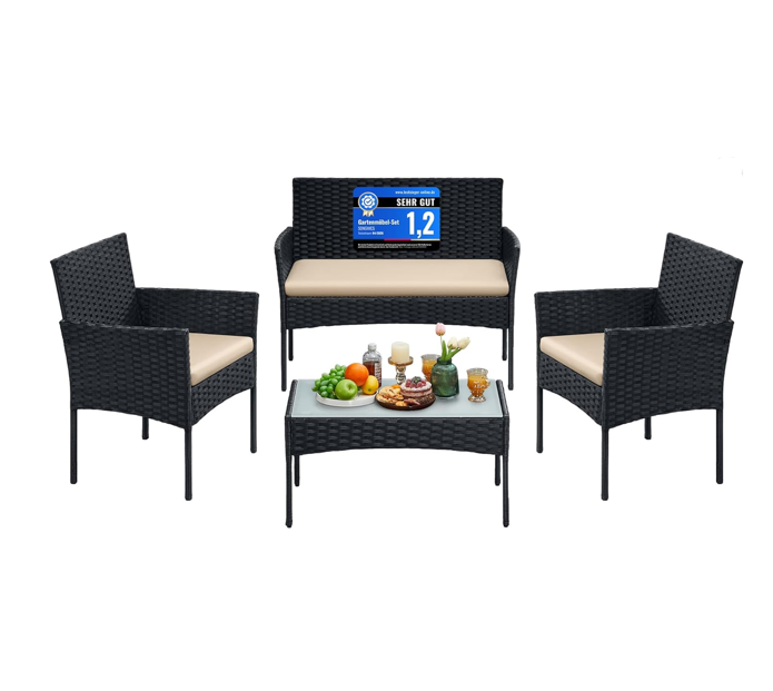 🪑🌞 SONGMICS GGF004 Balkon- u. Lounge-Set Tisch Stühle Sofa für nur 99,99€ (statt 140€)