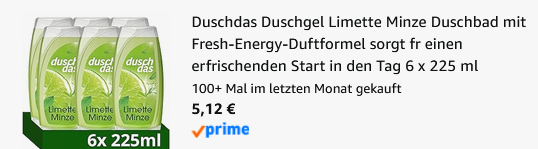 đ§Œ 6x Duschdas Duschgel Limette und Minze ab 5,12 (statt 11âŹ) đ§Œ 6x Duschdas Duschgel Limette und Minze ab 5,12 (statt 11âŹ)