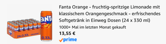 🍊 24x Fanta Orange 330ml Dosen ab 13,55€ (statt 23€)   nur 0,56/Dose