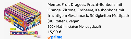 🧨 40er Pack Mentos Fruit Dragees Kaubonbons ab 15,99€ (statt 24€)