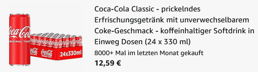 🥤 24x Coca-Cola Classic je 330ml Dose ab 12,59€ (statt 24€) 🧨 nur 0,52€ die Dose 🥤 24x Coca Cola Classic je 330ml Dose ab 12,59€ (statt 24€) 🧨 nur 0,52€ die Dose