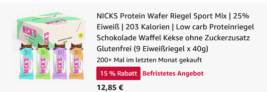 đ« 9er Pack NICKS Protein Low Carb Wafer Riegel Sport Mix ab 12,85⏠(statt 19âŹ) đ« 9er Pack NICKS Protein Low Carb Wafer Riegel Sport Mix ab 12,85⏠(statt 19âŹ)