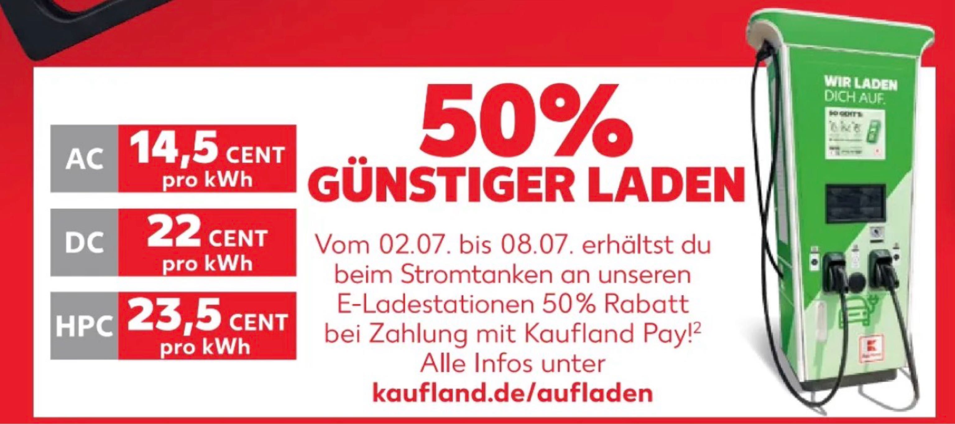 Strom laden für eAuto sehr günstig bei Kaufland