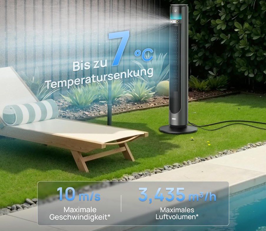 ️💨 DREO TurboCool Outdoor Nebelventilator mit 12 Stufen & 4 Modi für 161,49€ (statt 190€) ️💨 DREO TurboCool Outdoor Nebelventilator mit 12 Stufen & 4 Modi für 161,49€ (statt 190€)