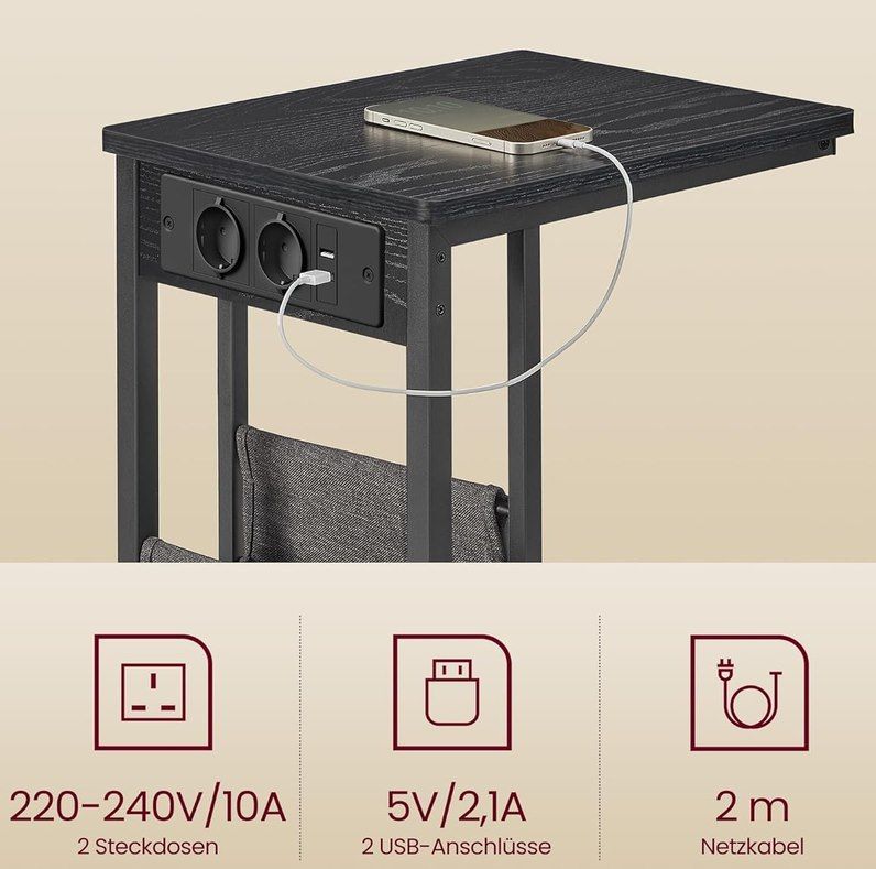 🔌 VASAGLE Beistelltisch C-Form mit 2 Steckdosen + 2 USB Ports für 28,99€ (statt 37€) 🔌 VASAGLE Beistelltisch C Form mit 2 Steckdosen + 2 USB Ports für 28,99€ (statt 37€)