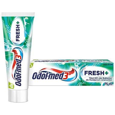 🪥 4x Odol-med3 Fresh+ Zahnpasta, 75ml ab 5,32€ (statt 8€)