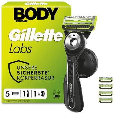 🪒 GilletteLabs Body & Intimate Rasierer + 5 Klingen für 29,69€ (statt 35€)