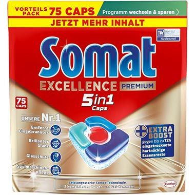 🍽️ 75er Pack Somat Excellence Premium 5in1 Caps ab 11,69€ (statt 17€)