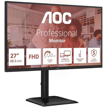 🖥️ AOC 27E4CV 27″ Full HD Monitor mit 120 Hz, 4ms für 136,40€ (statt 158€)